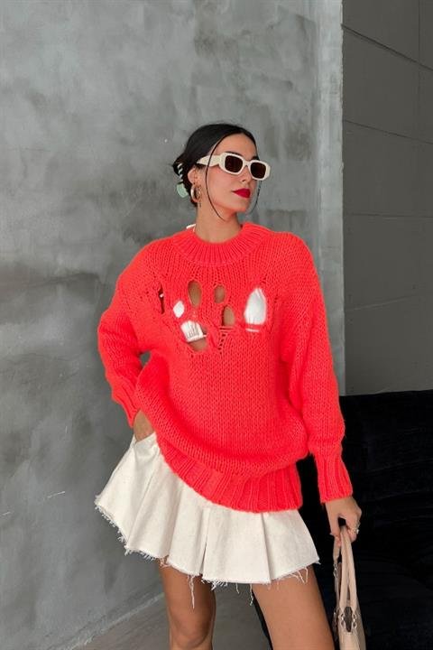 Midred Cut Out Triko Kazak 1200-09